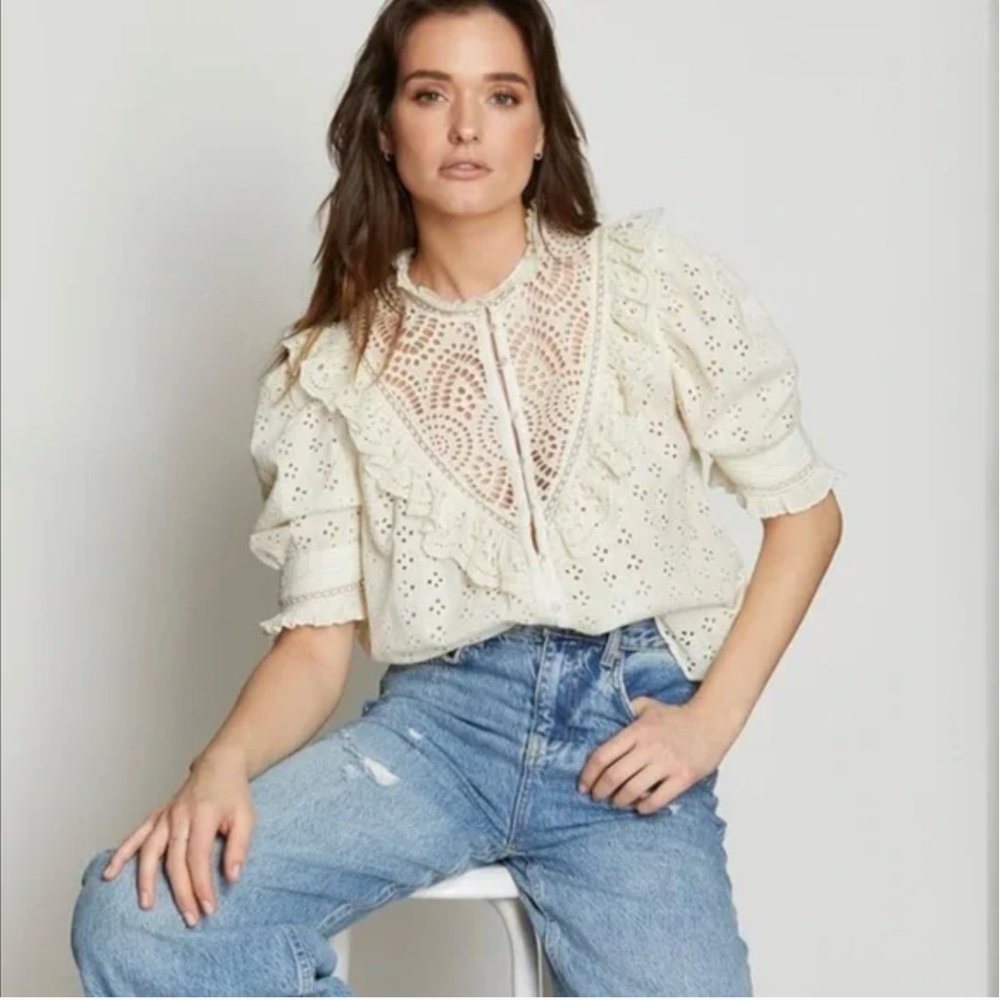 House of Harlow 1960 Eyelet Blouse